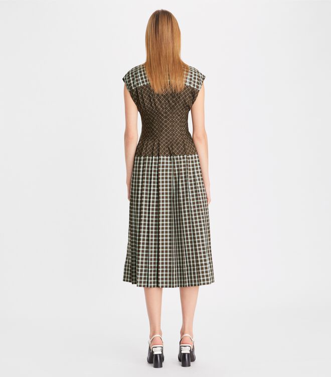 Tory Burch Blue Brown Silk Claire Mccardell Dress