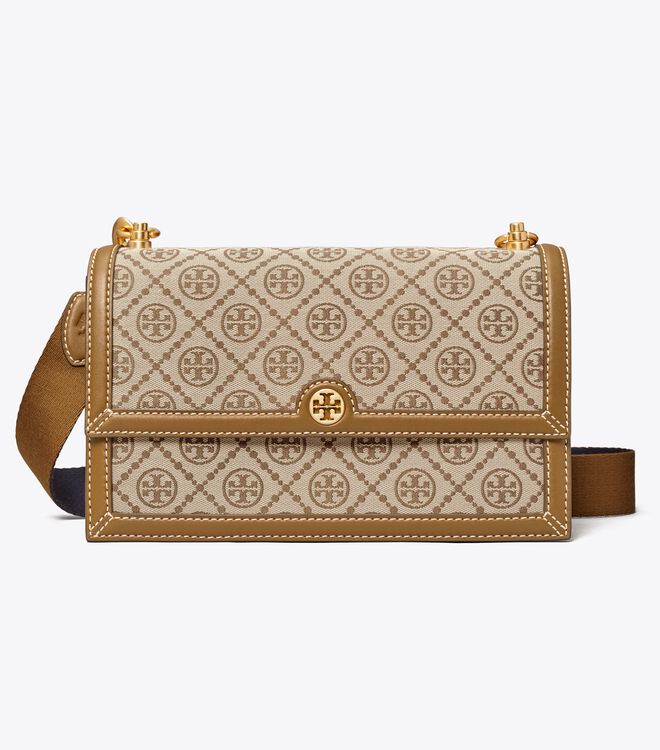 Tory Burch Brown T Monogram Shoulder Bags