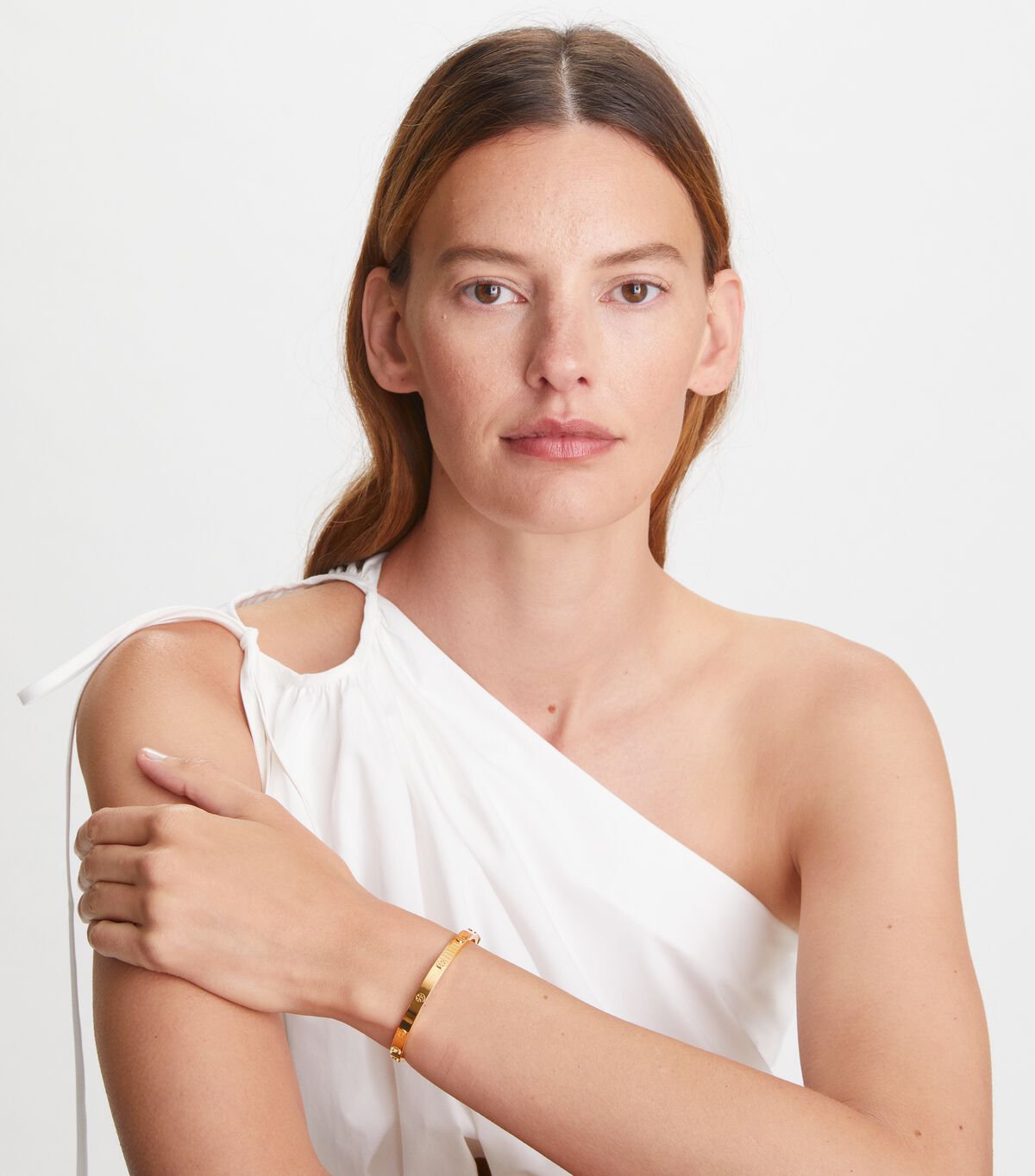 Tory Burch Silver Miller Stud Hinge 5mm Bracelet