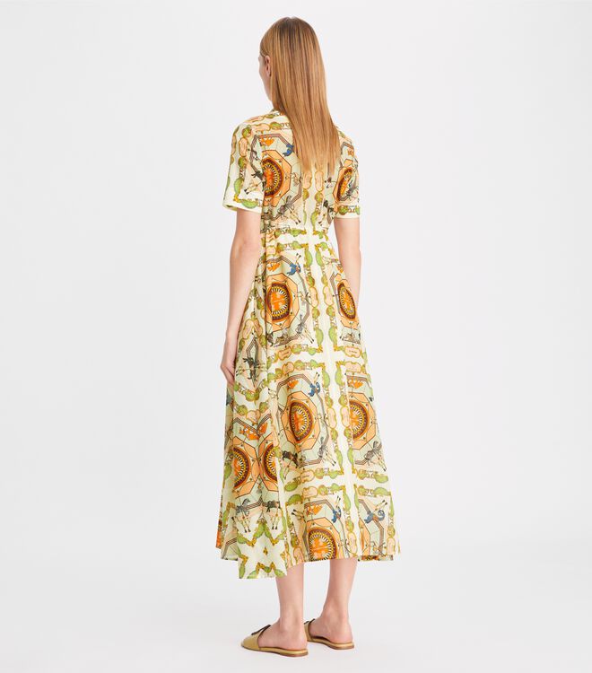 Tory Burch Cream Printed Cotton Dress