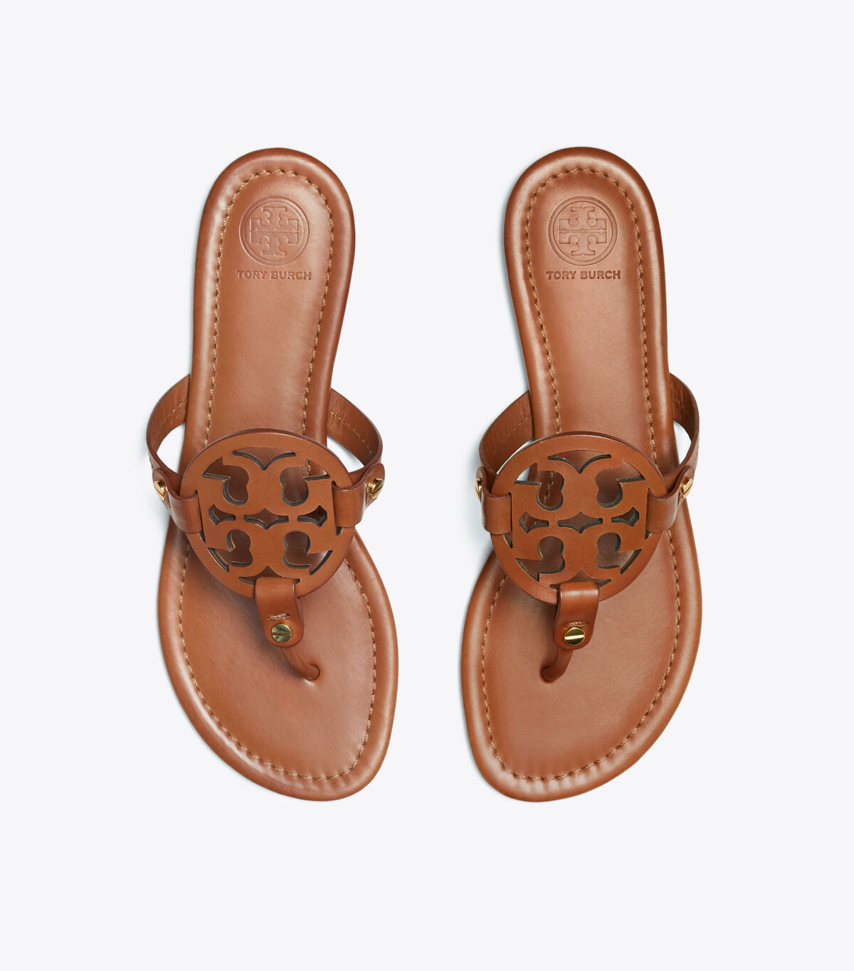 Tory Burch Brown Miller Leather Sandals