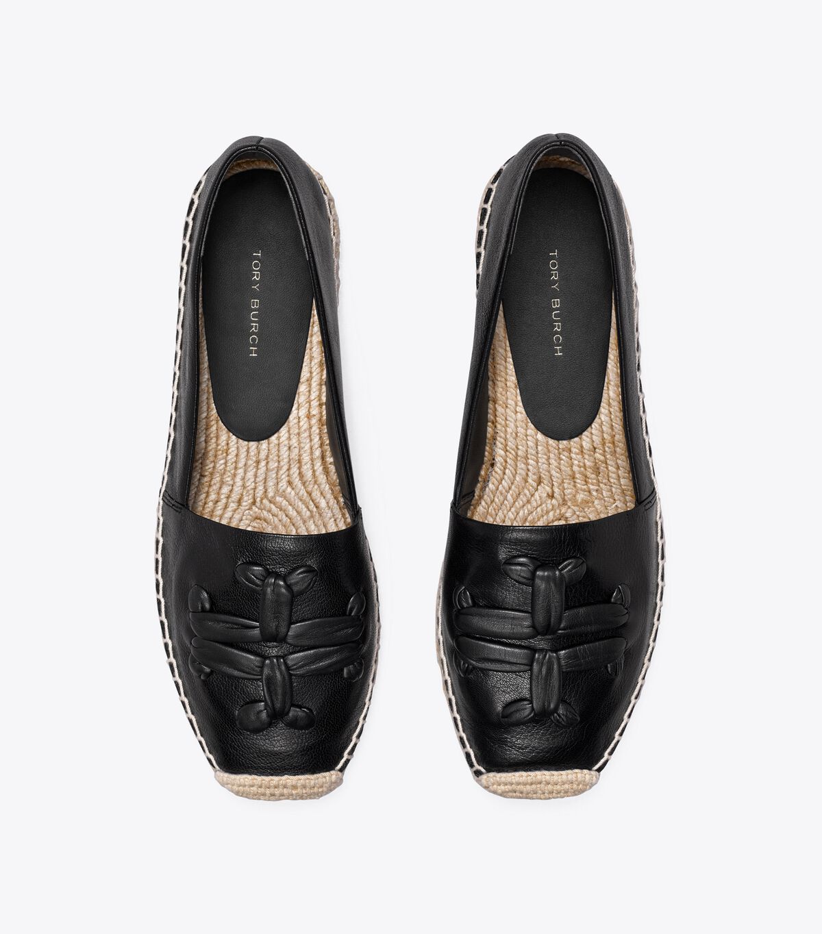 Tory Burch Black Woven Double T Aline Espadrille