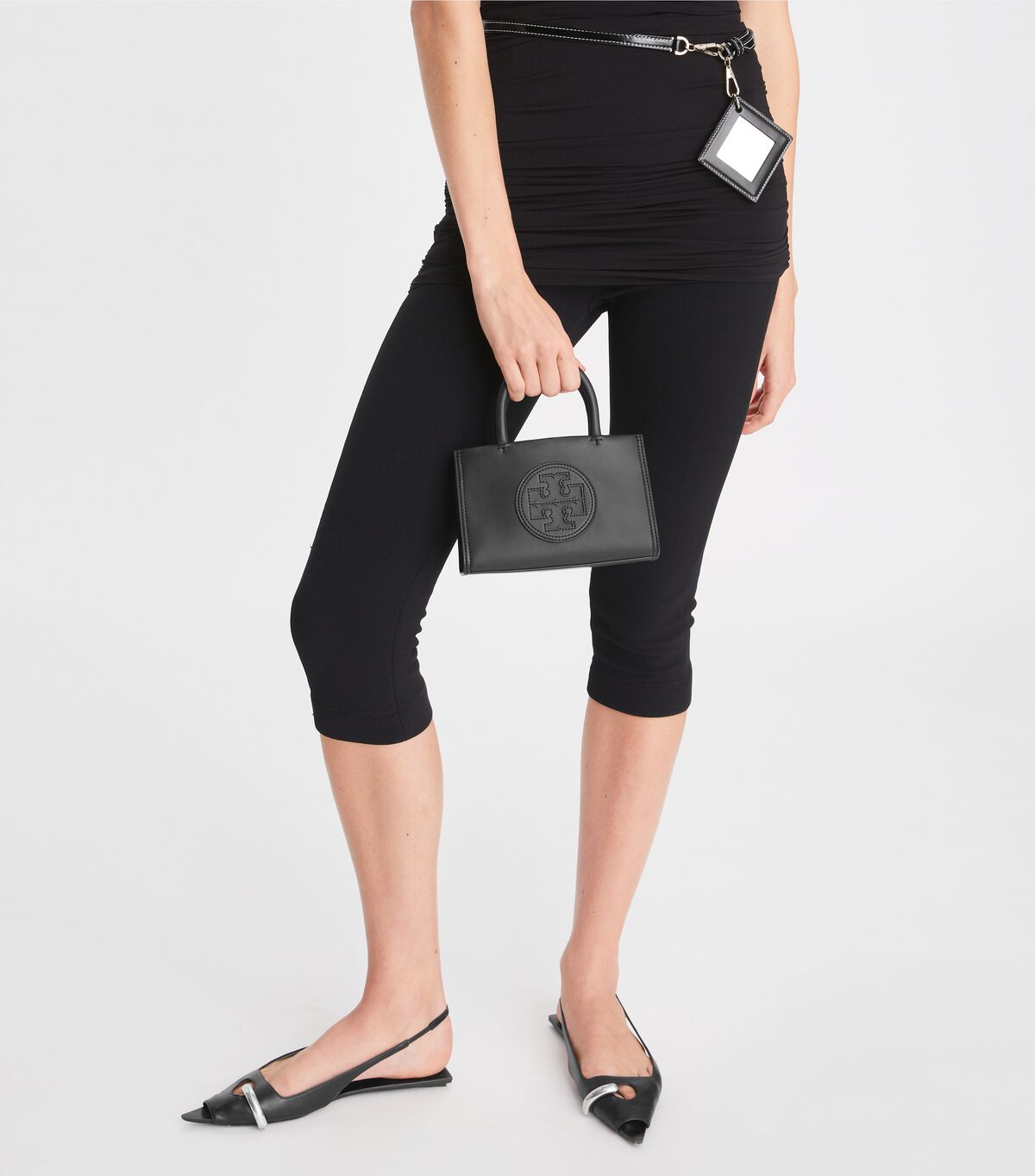 Tory Burch Black Mini Ella Bio Tote Bags