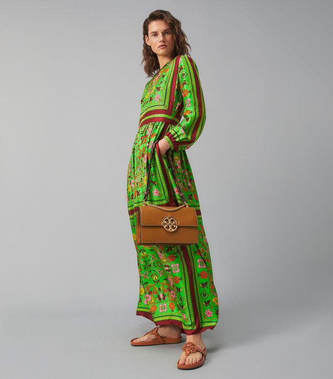 Tory Burch Brown Miller Shoulder Bags
