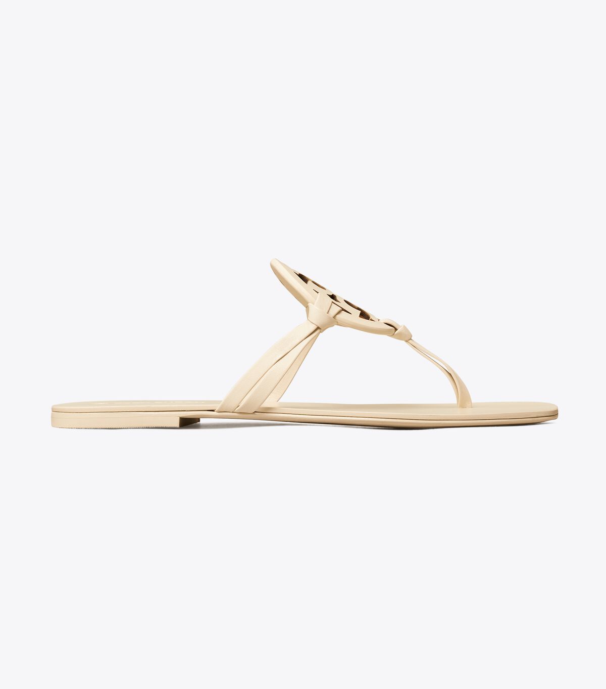 Tory Burch Cream Miller Square-toe Leather Sandals