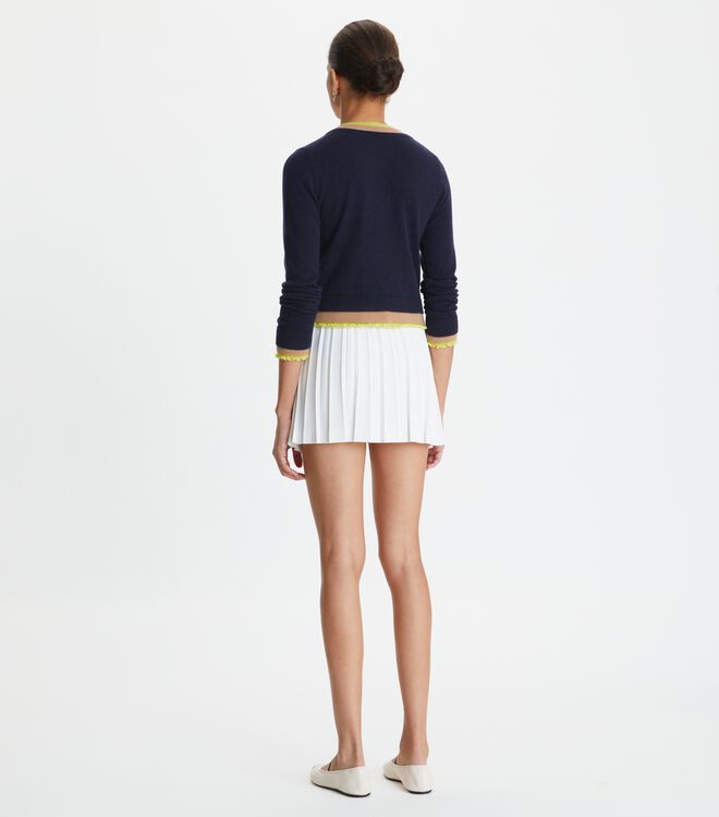 Tory Burch Navy Triple Layer Cashmere Cardigan