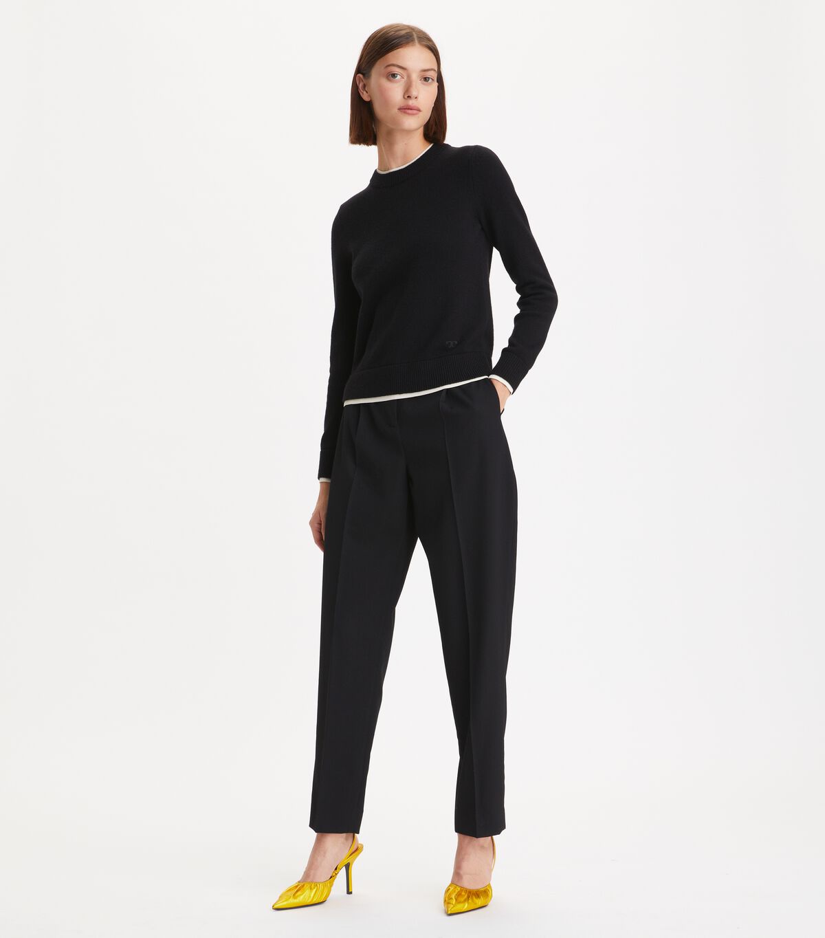 Tory Burch Black Double Layer Cashmere Sweaters