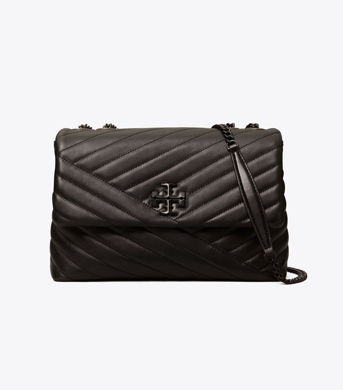 Tory Burch Black Kira Chevron Convertible Shoulder Bags