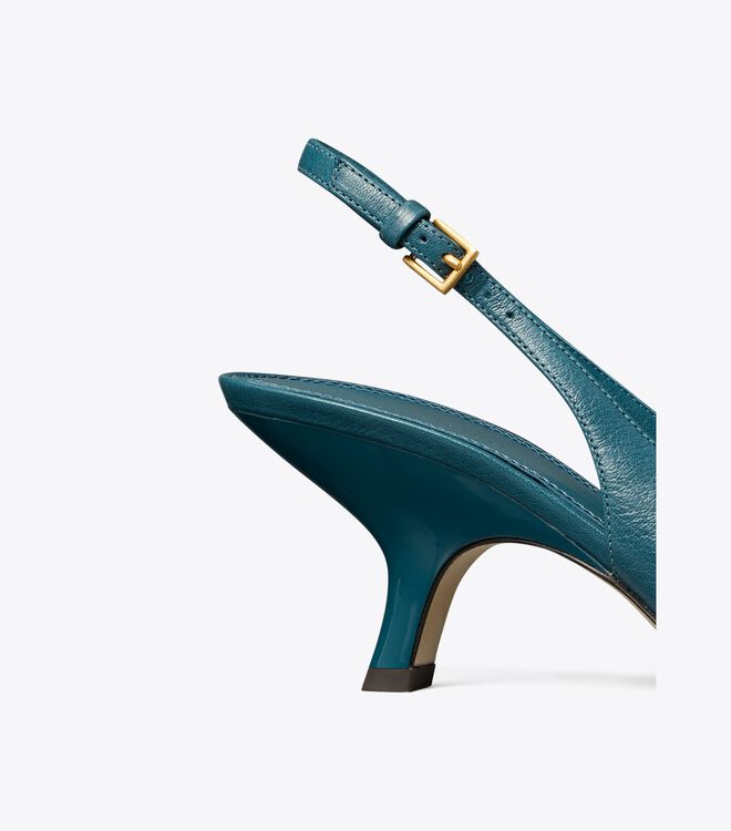 Tory Burch Blue Eleanor Heels