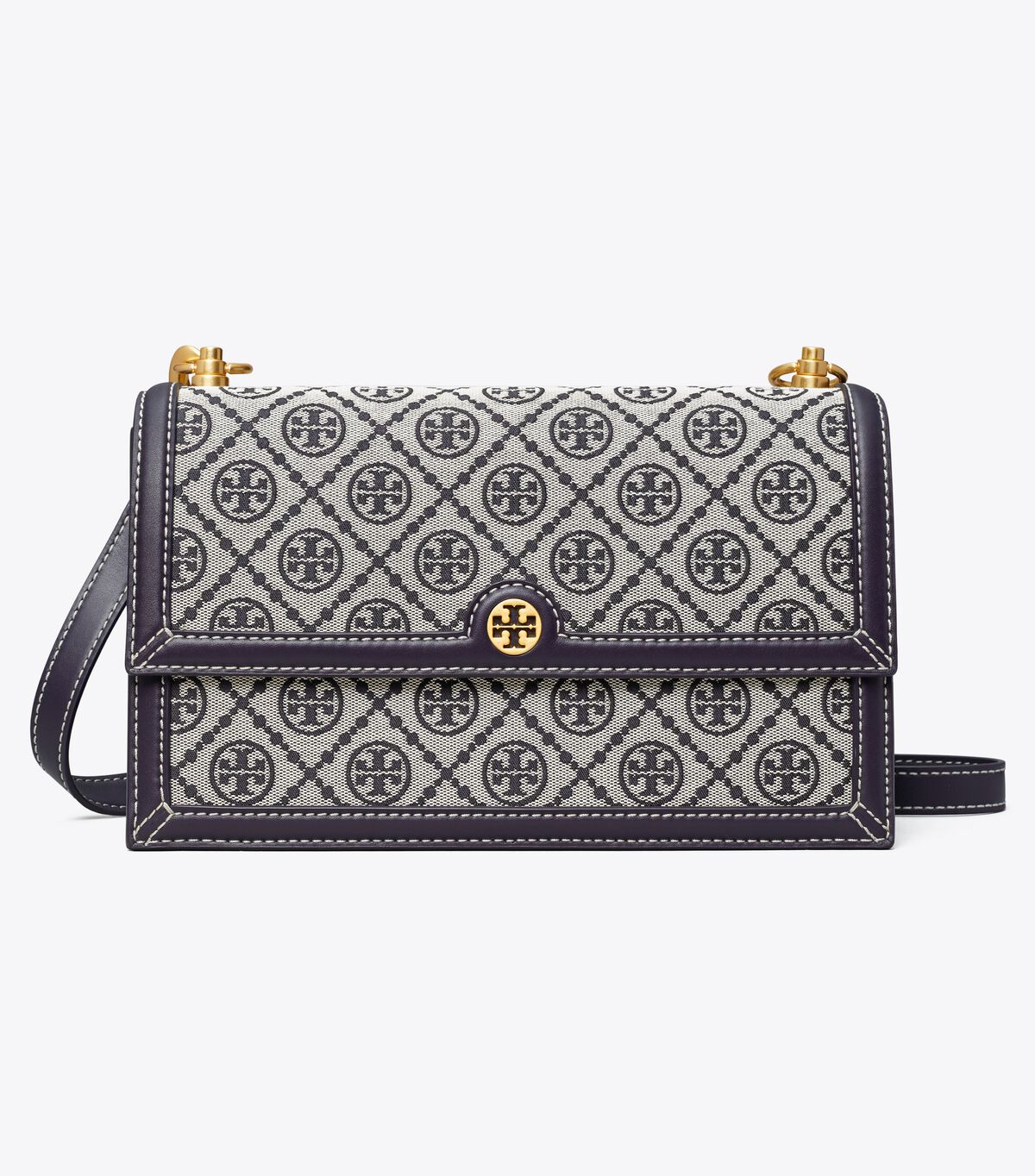 Tory Burch Navy T Monogram Shoulder Bags
