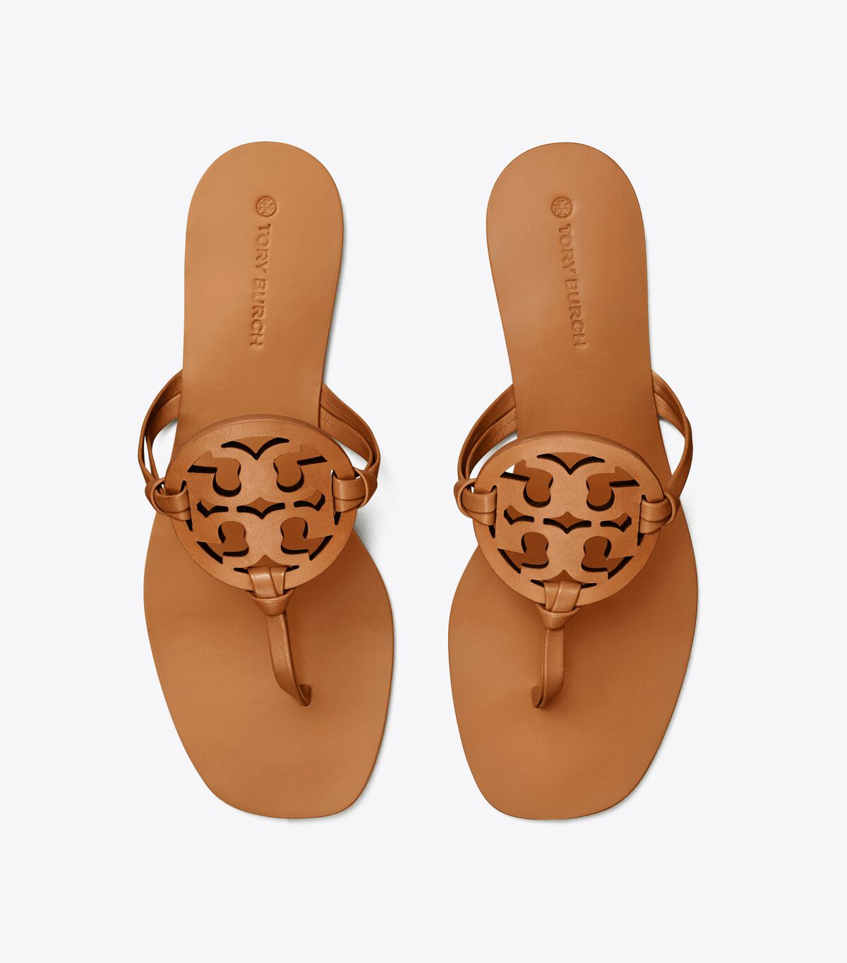 Tory Burch Brown Miller Square-toe Leather Sandals