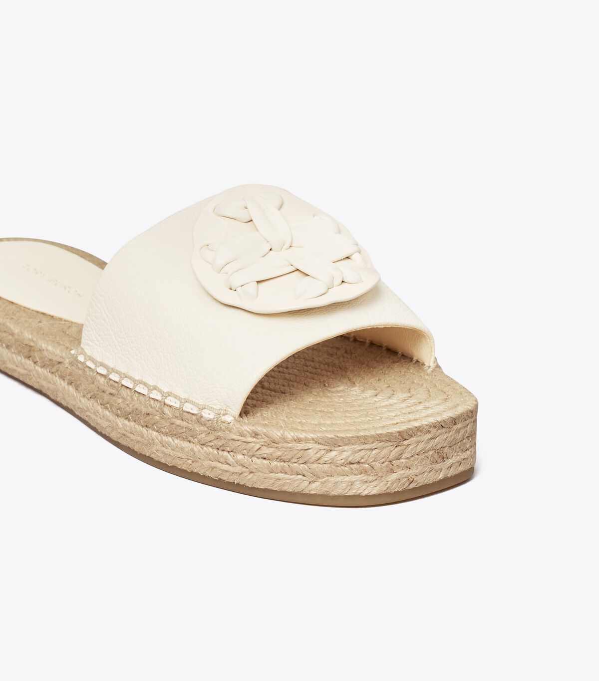 Tory Burch White Woven Double T Espadrille