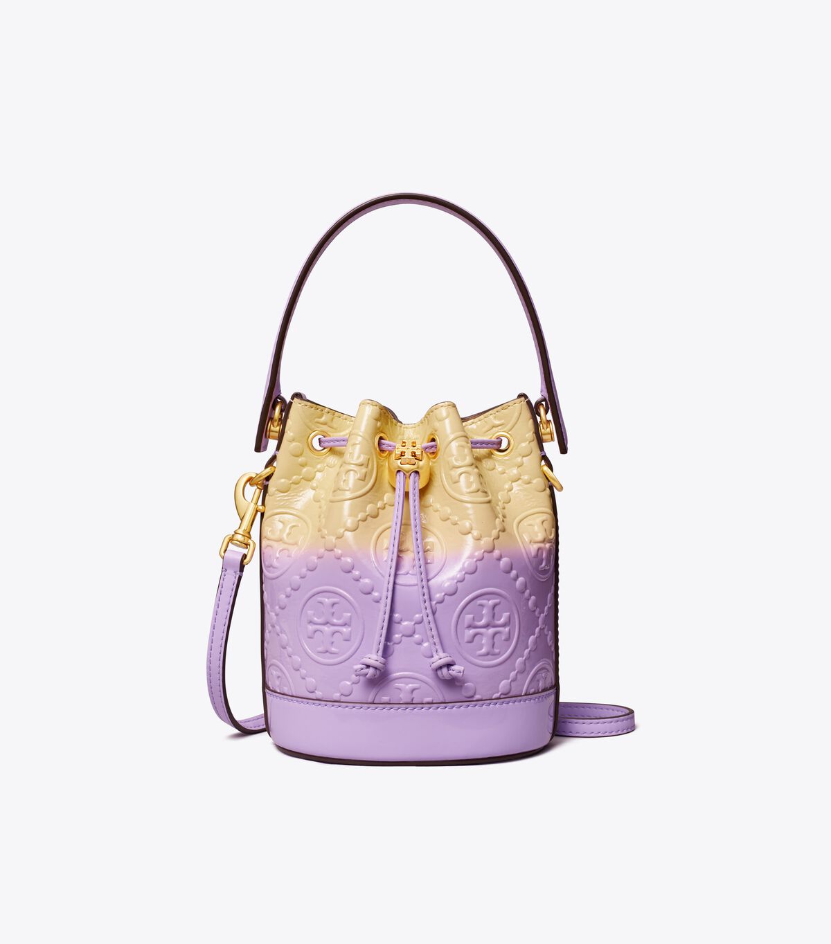 Tory Burch Lavender Mini T Monogram Dip-dye Bucket Bags