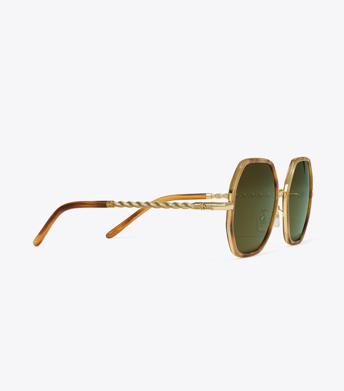 Tory Burch Orange / Brown Eleanor Chain Geometric Sunglasses