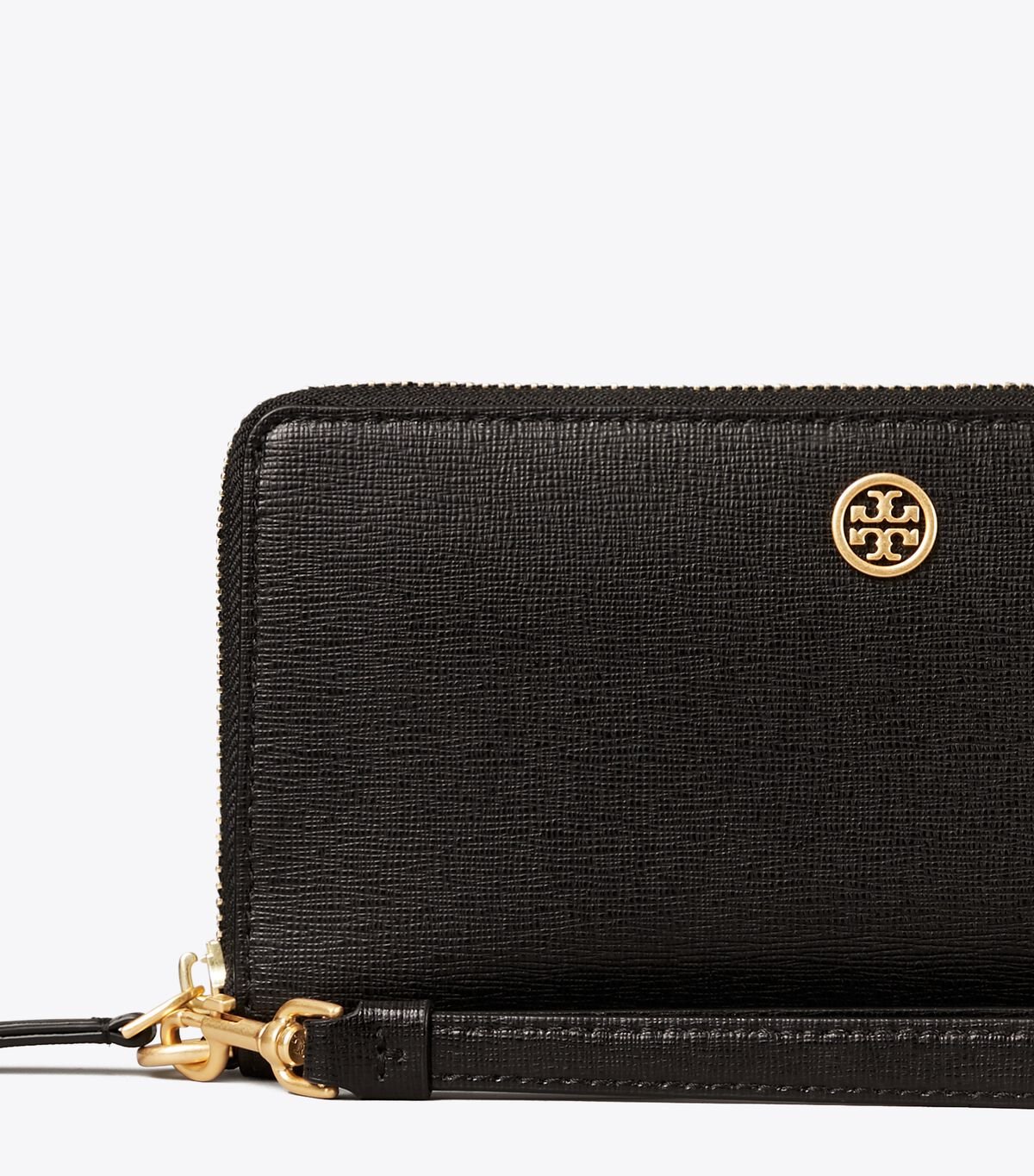 Tory Burch Black Robinson Zip Wallets