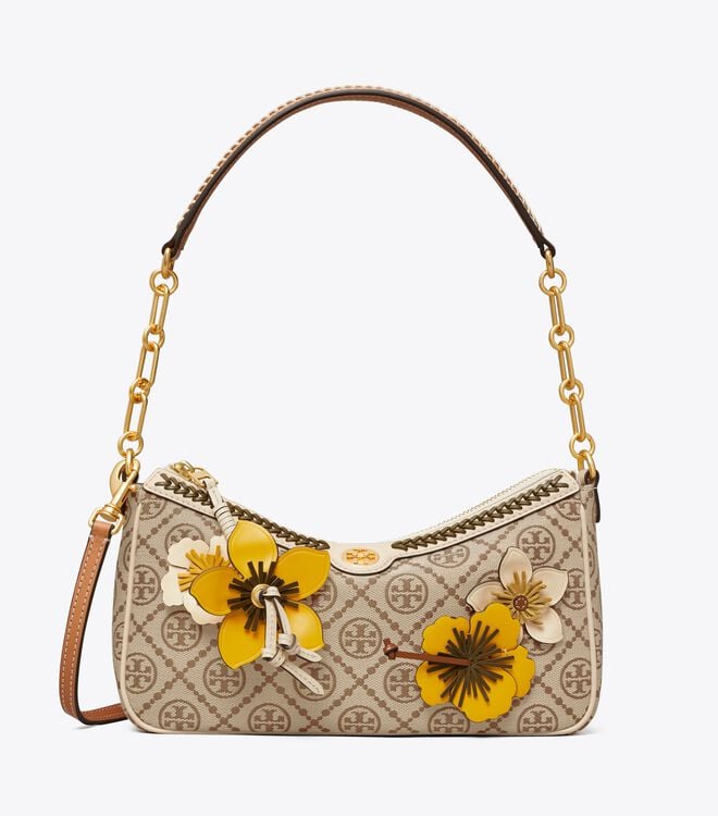 Tory Burch Brown T Monogram Braided Mini Bag