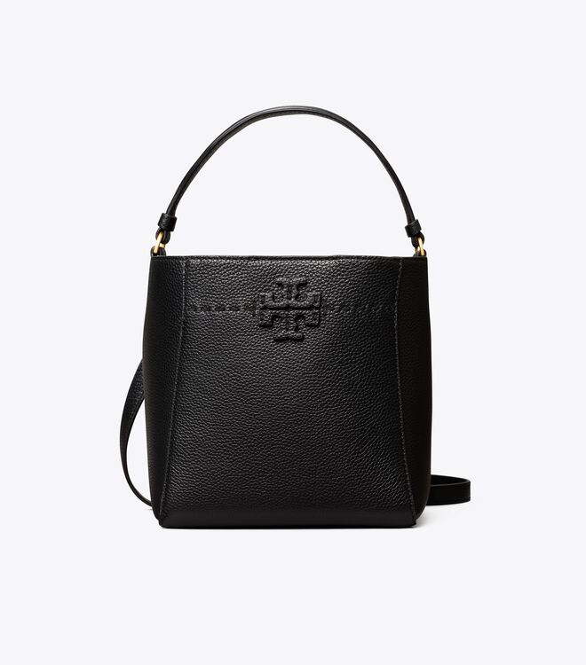 Tory Burch Black Small Mcgraw Bucket Bags