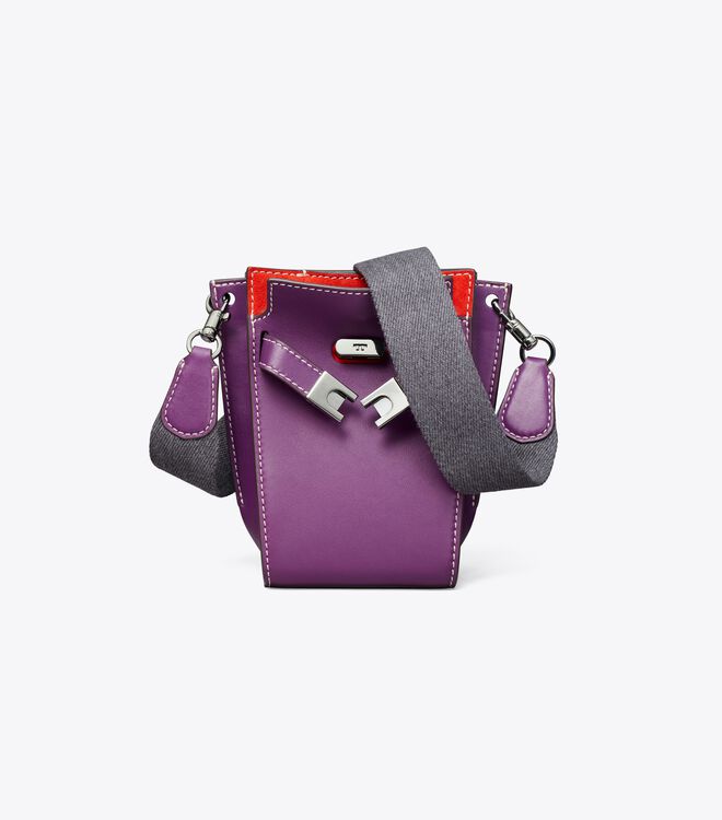Tory Burch Purple Petite Lee Radziwill Double Bucket Bags