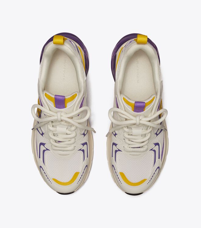 Tory Burch Gold White / dark Good Luck Tech Sneakers