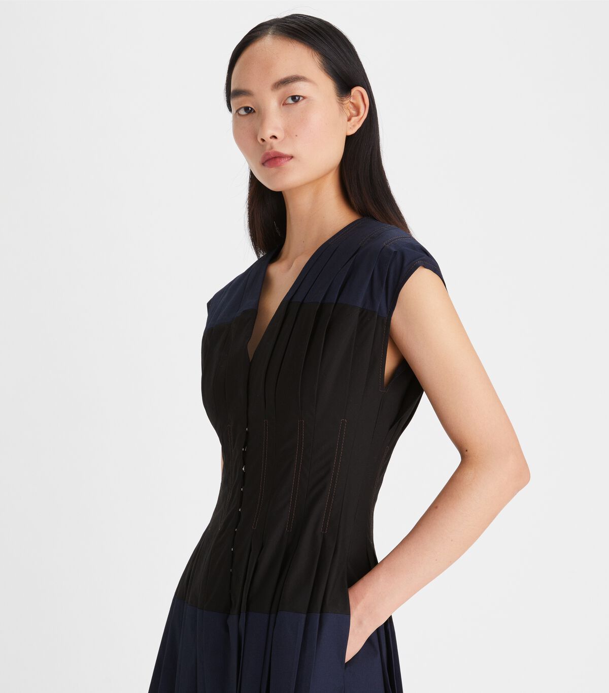 Tory Burch Navy Cotton Poplin Claire Mccardell Dress
