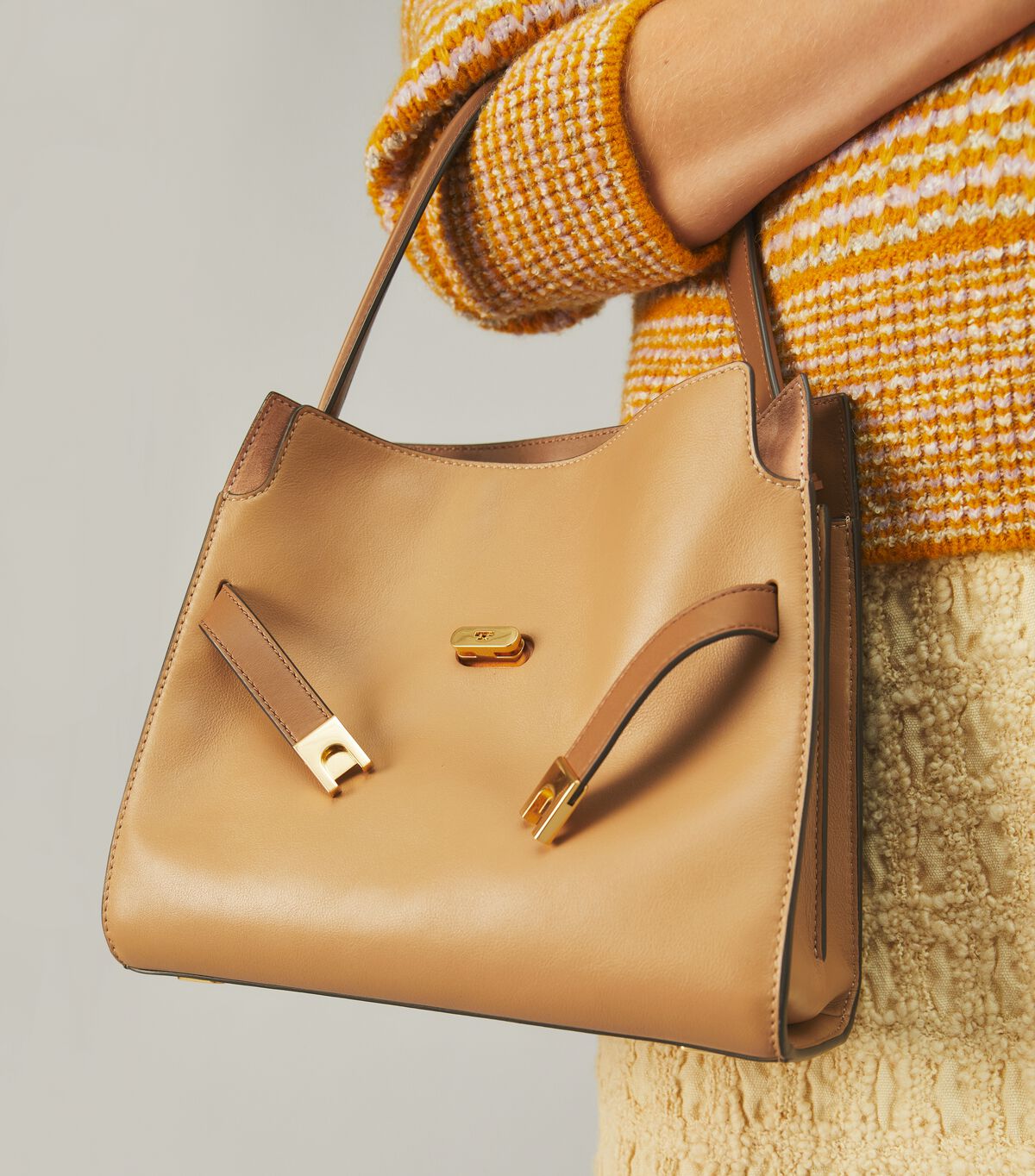 Tory Burch Brown Small Lee Radziwill Satchel Bags