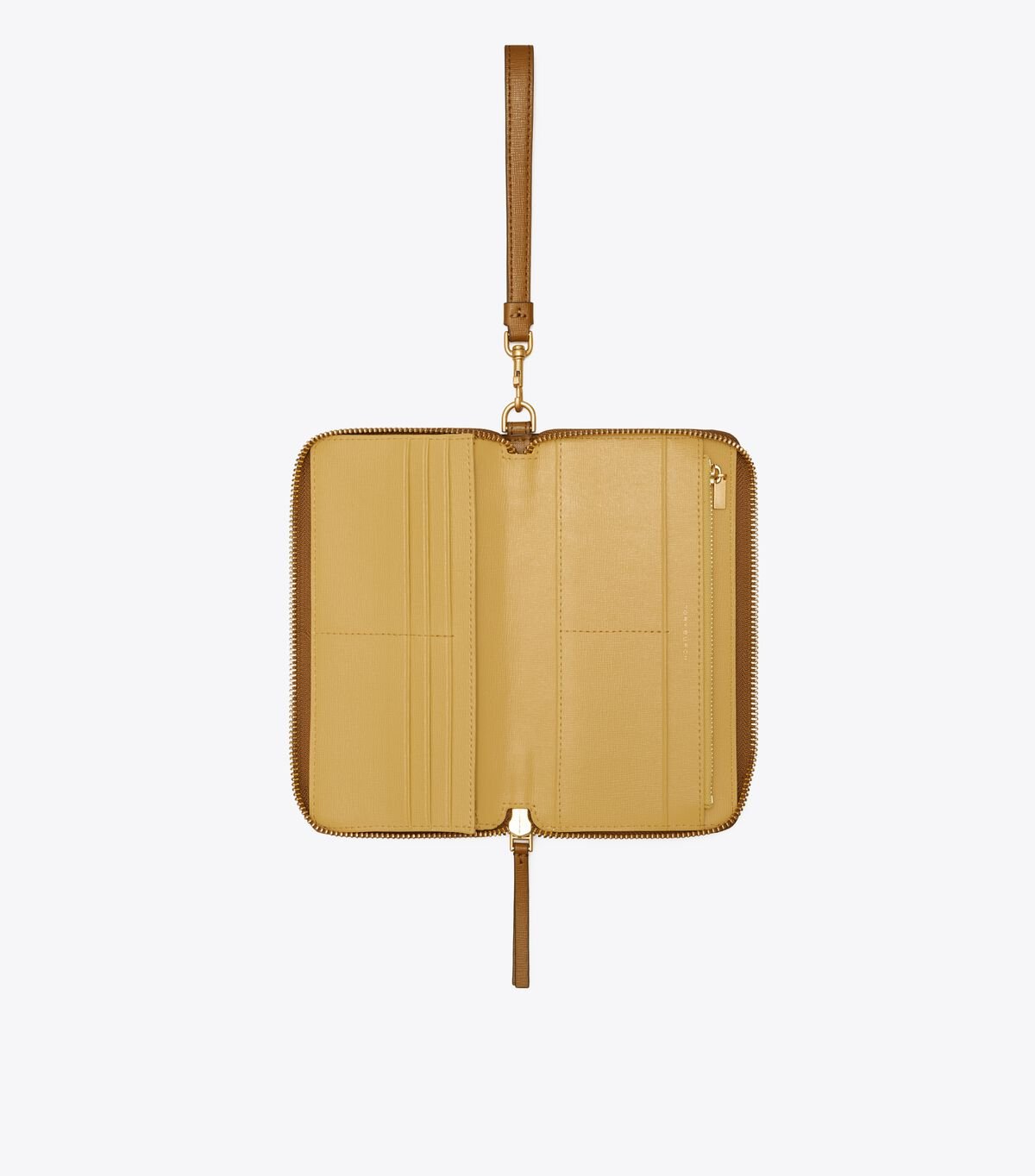 Tory Burch Brown Robinson Zip Wallets