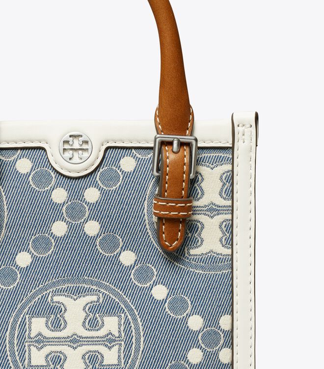 Tory Burch Blue T Monogram Denim Mini Bag