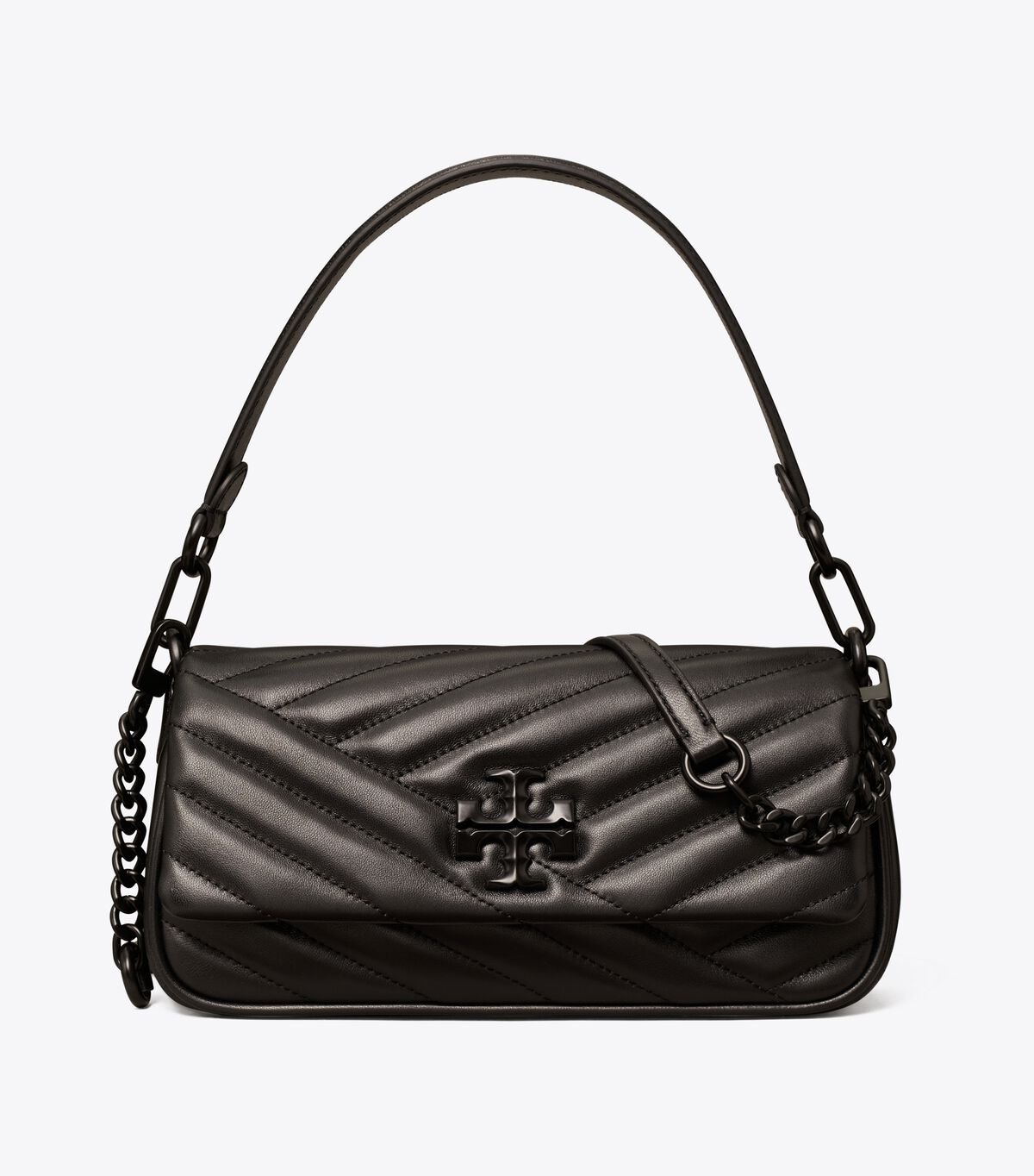 Tory Burch Black Small Kira Chevron Flap Shoulder Bags