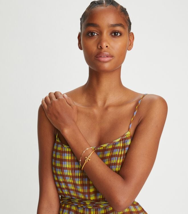 Tory Burch Gold Kira Pearl Delicate Chain Bracelet