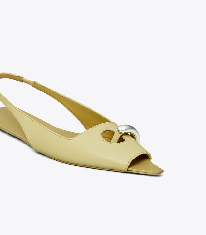 Tory Burch Cream / Beige / Silver Pierced Sandals