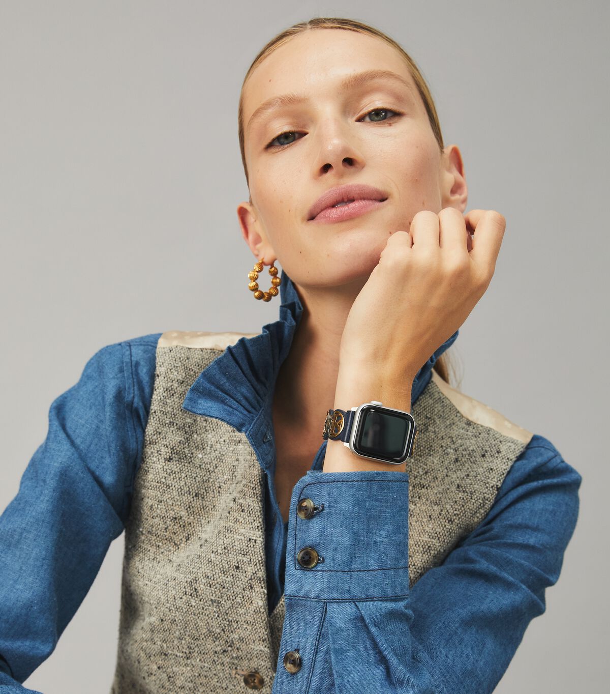 Tory Burch Navy Gold Miller Watches