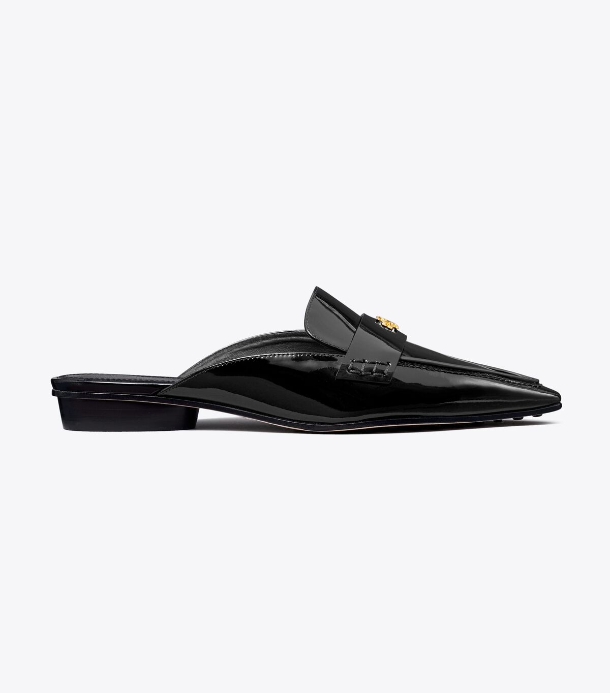 Tory Burch Black Pointed Backless Loafers