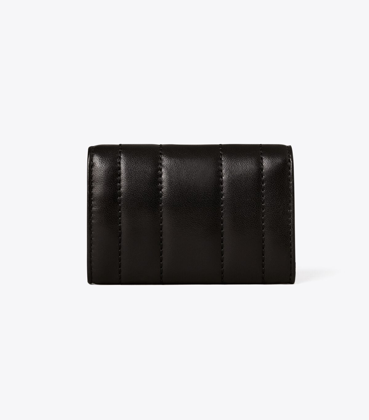 Tory Burch Black / Gold Kira Quilted Flap Card Case