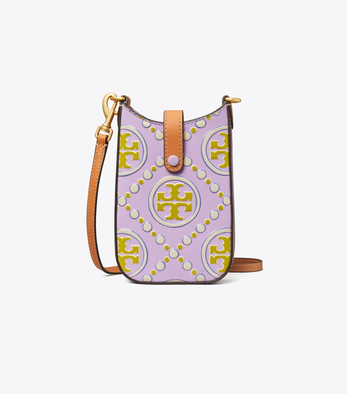 Tory Burch Lavender / White T Monogram Contrast Embossed Crossbody Bags