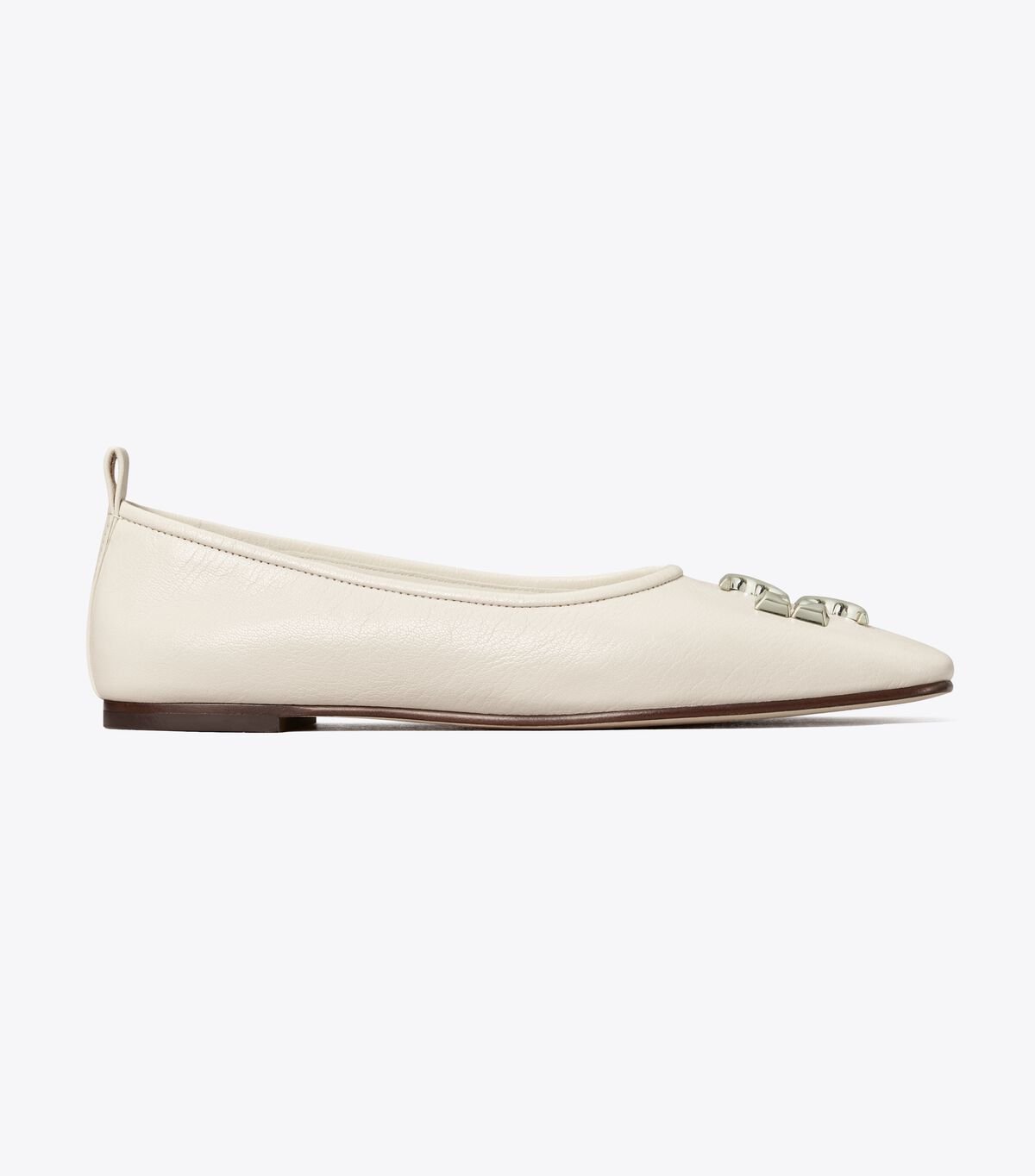 Tory Burch White Eleanor Ballet Flats