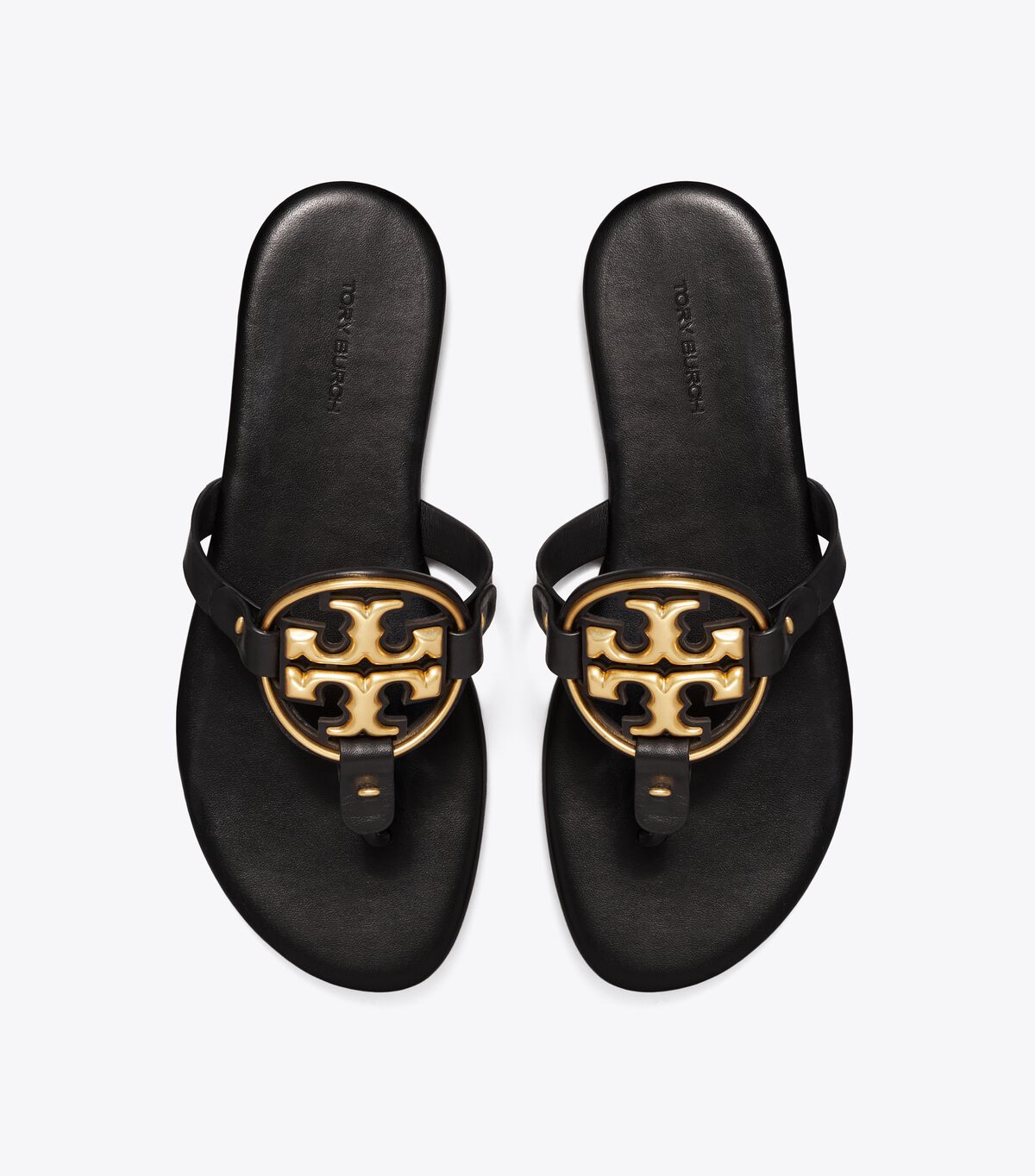 Tory Burch Black Metal Miller Soft Sandals