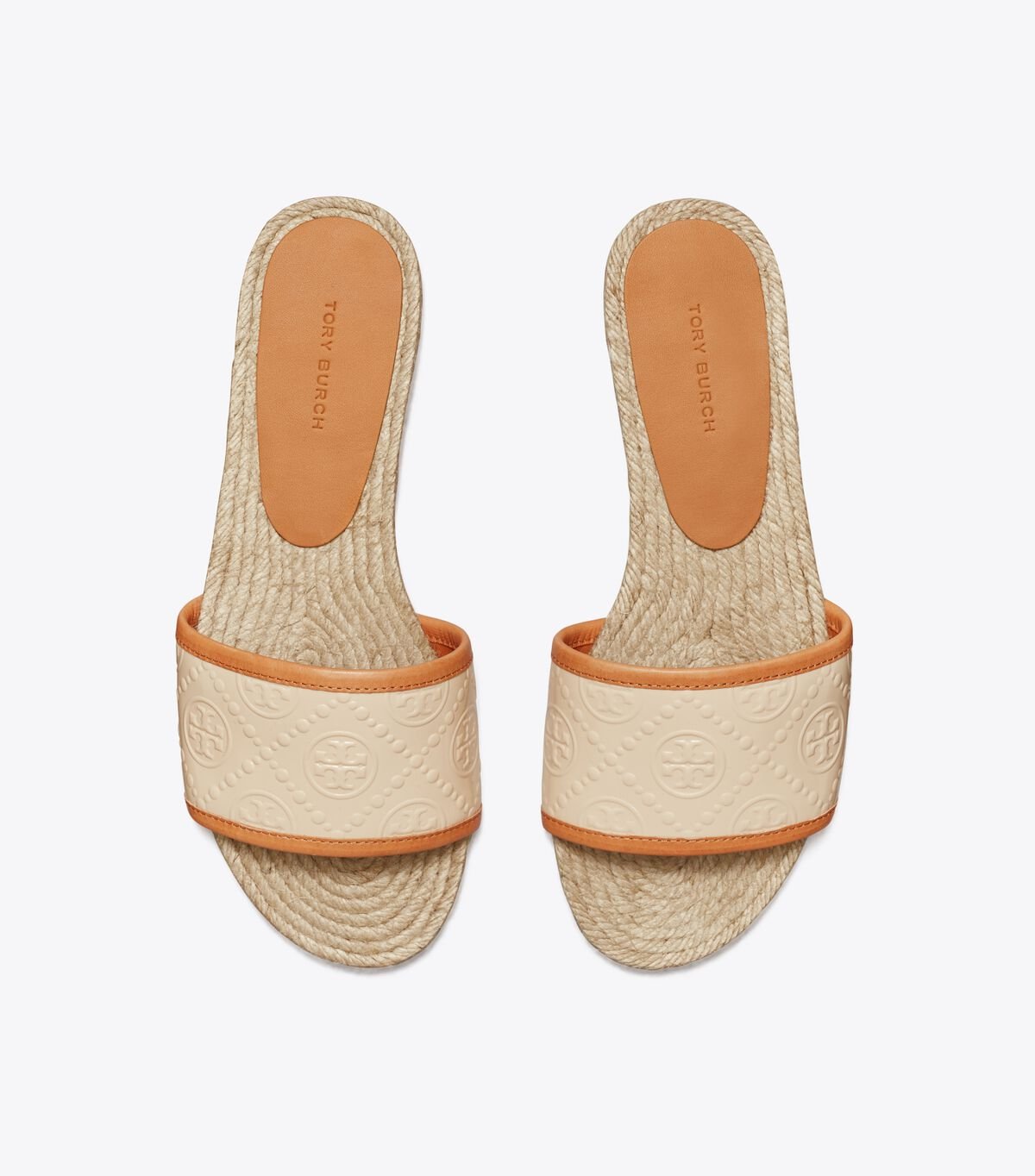Tory Burch Cream / Brown T Monogram Espadrille