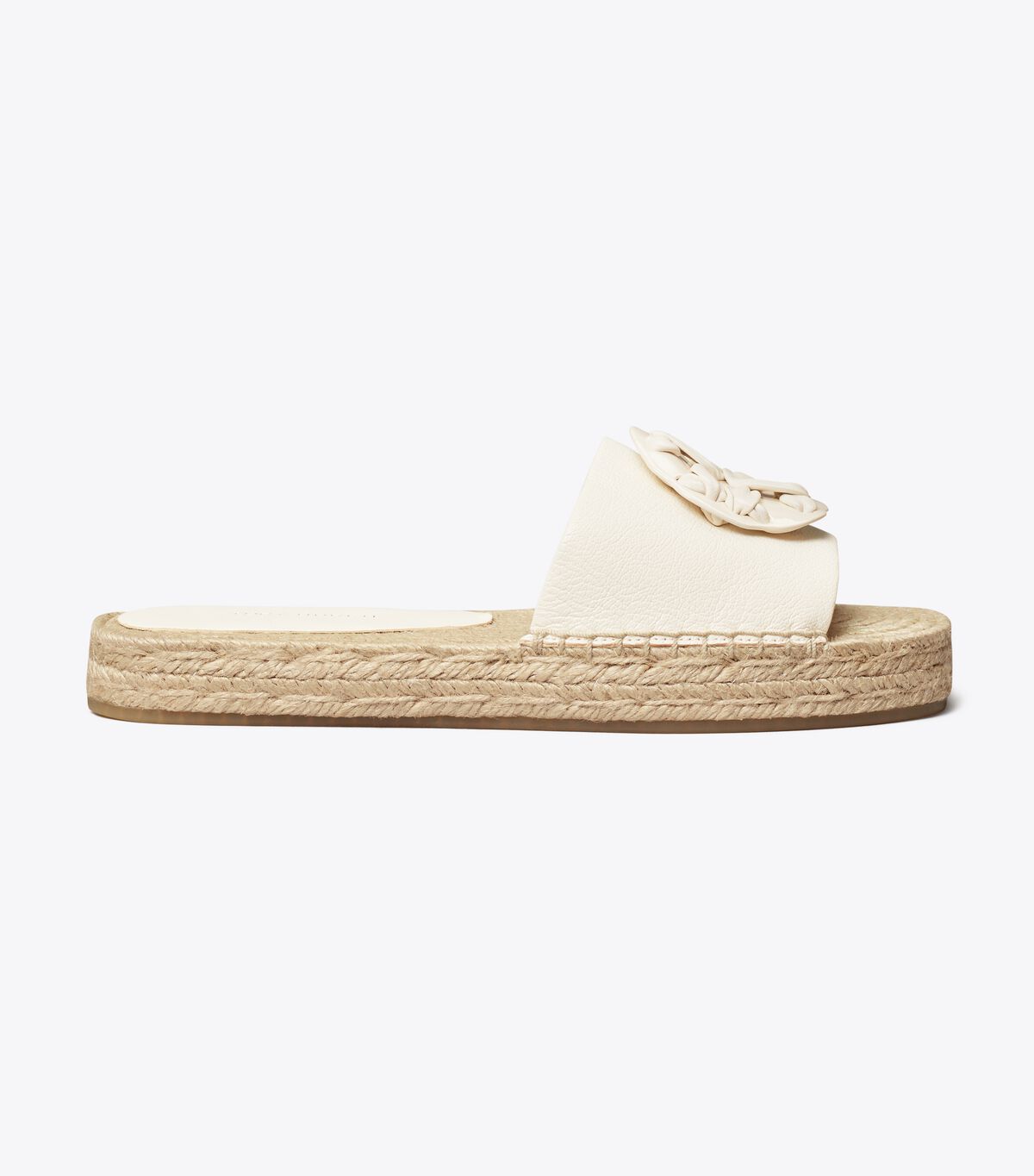 Tory Burch White Woven Double T Espadrille