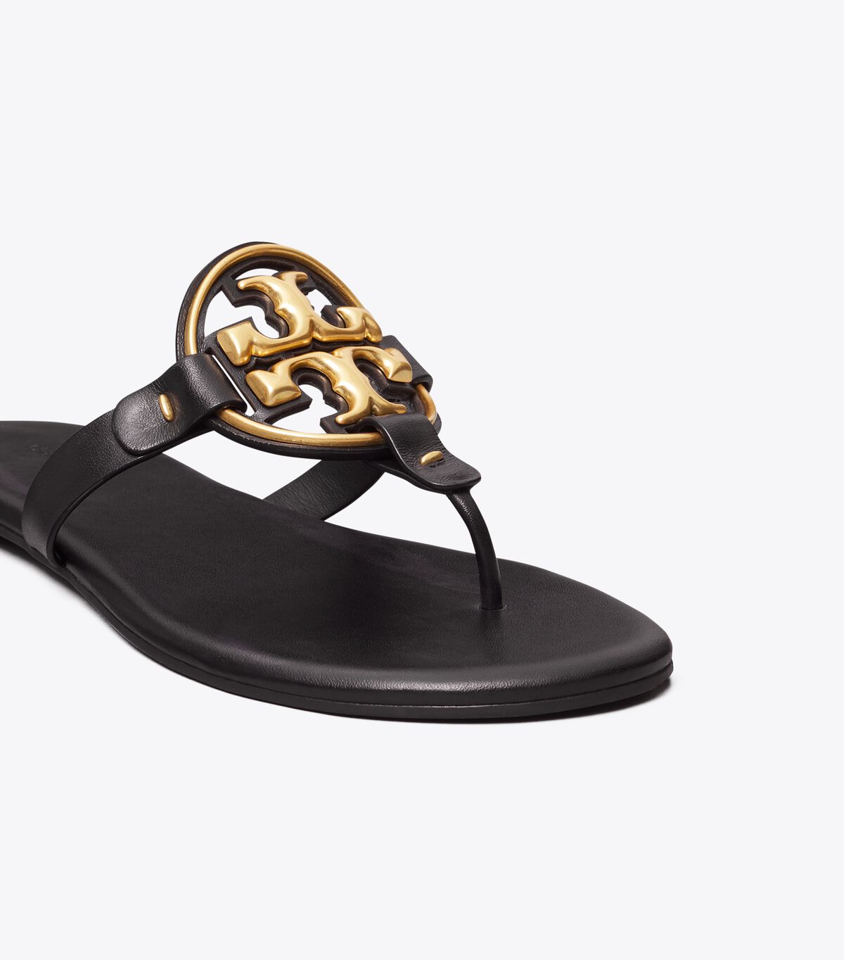 Tory Burch Black Metal Miller Soft Sandals