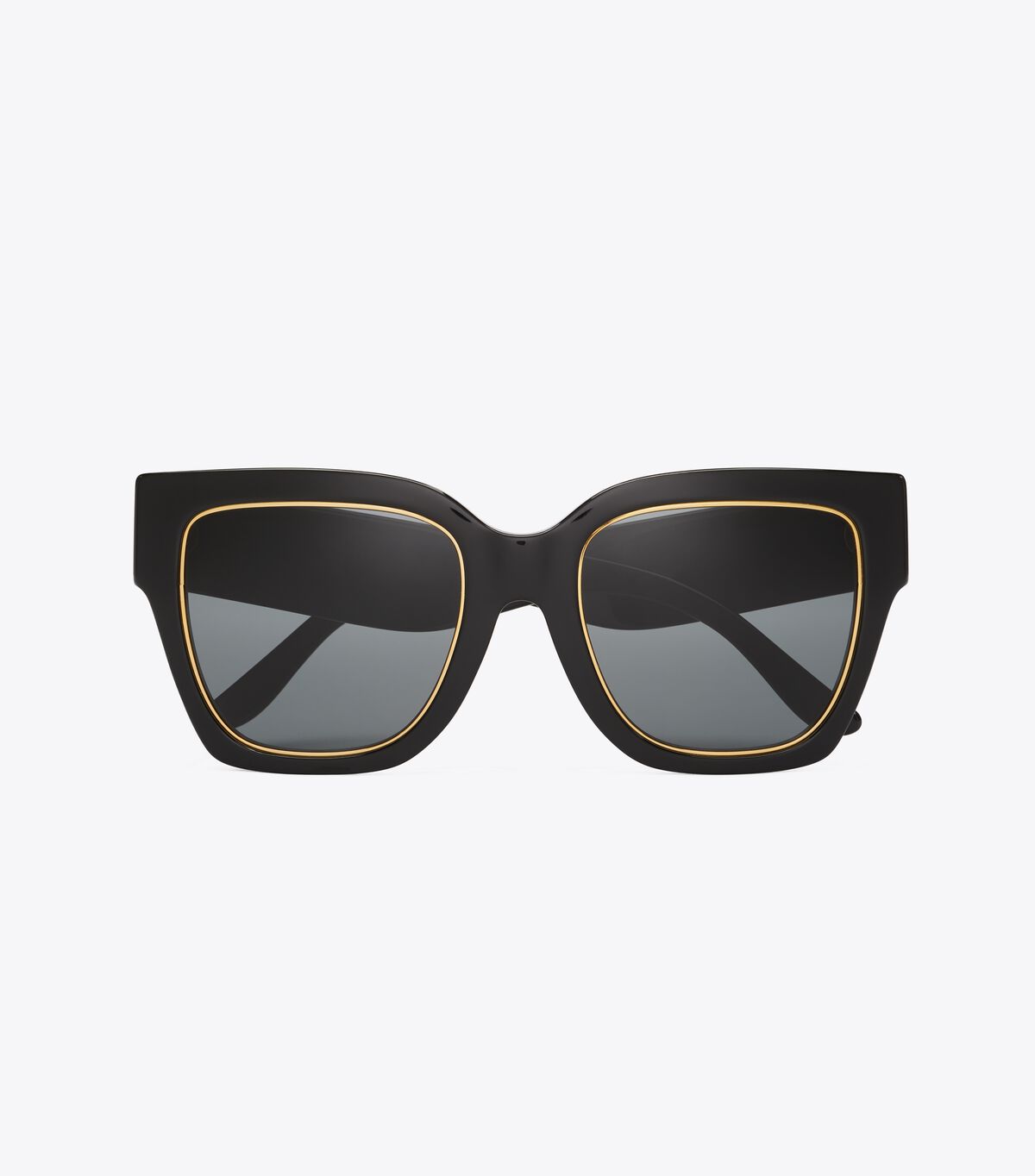 Tory Burch Black / Grey Kira Chevron Square Sunglasses