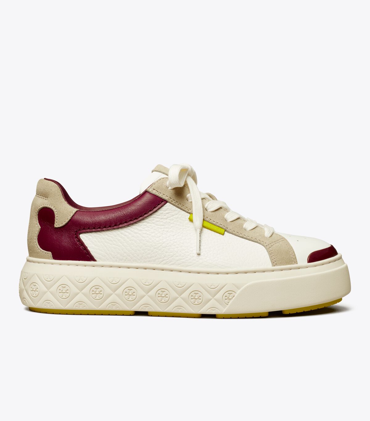 Tory Burch White / Burgundy Ladybug Sneakers