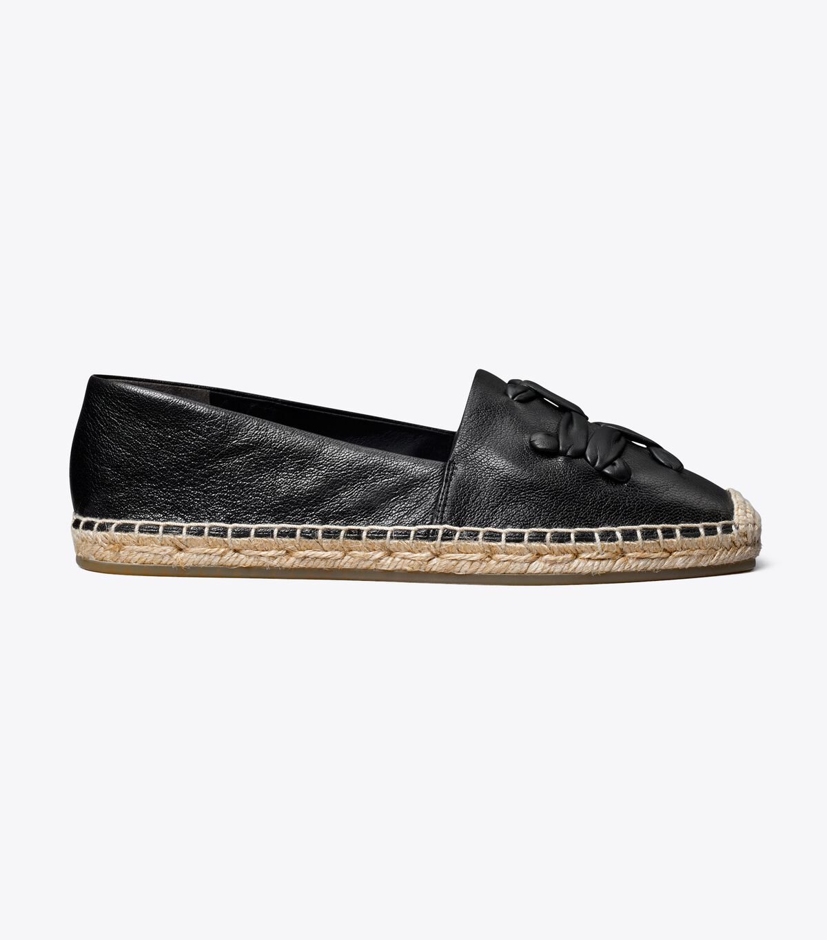 Tory Burch Black Woven Double T Aline Espadrille
