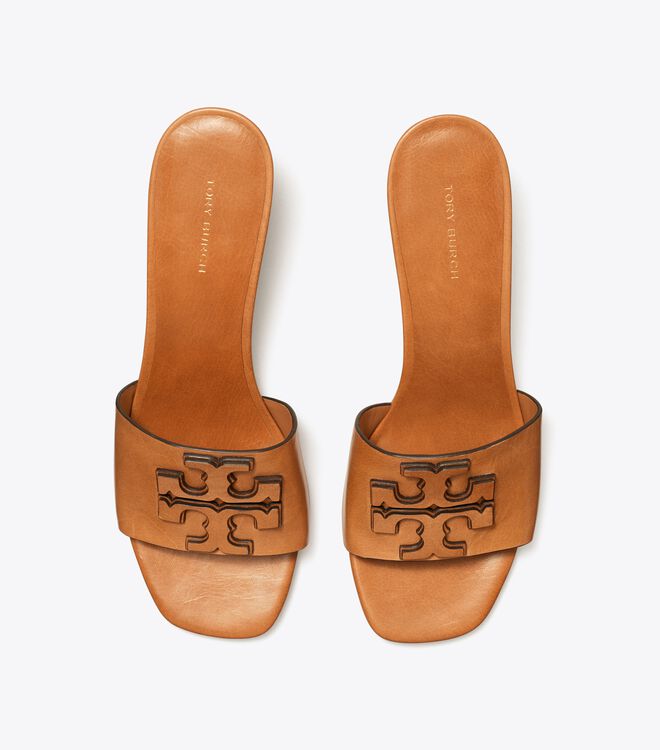 Tory Burch Brown Ines Wide Heels