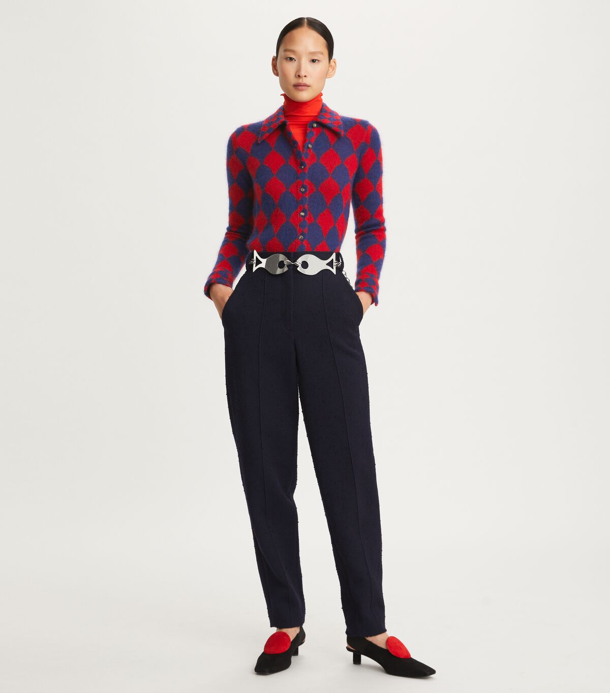 Tory Burch Navy Wool Pants