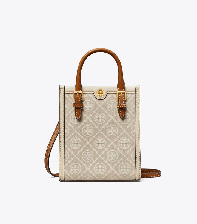 Tory Burch Beige T Monogram Mini Bag