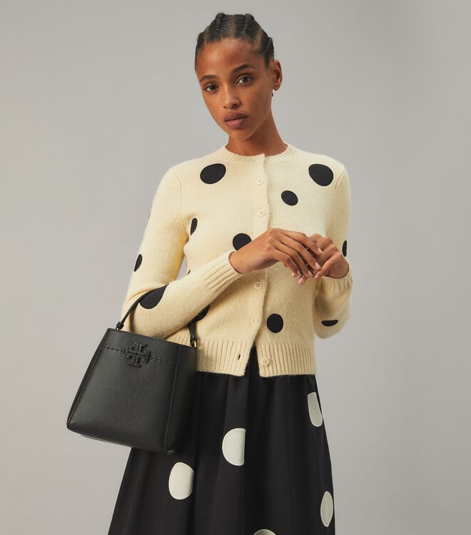 Tory Burch Black Small Mcgraw Bucket Bags