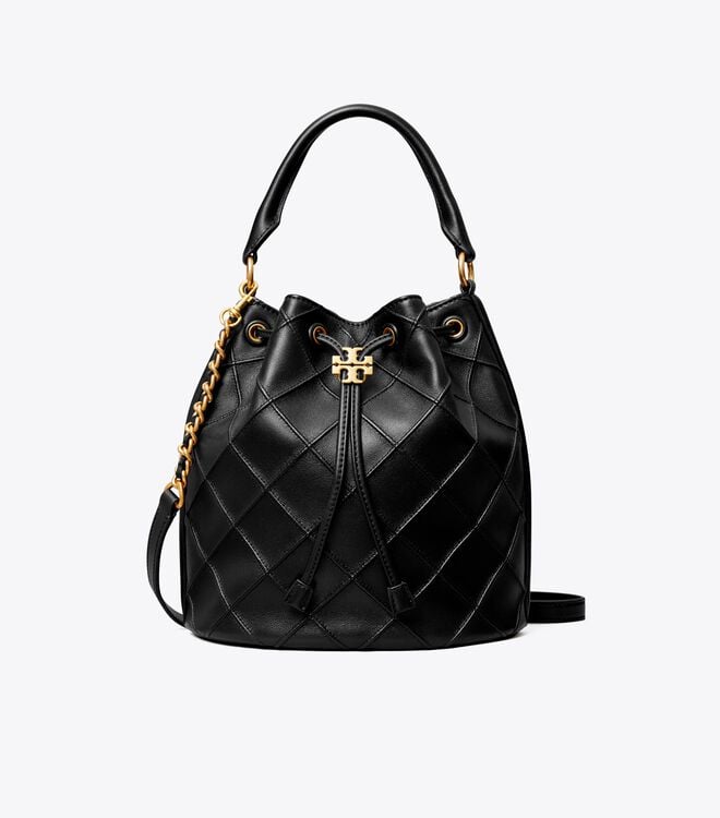 Tory Burch Black Large Fleming Soft Bucket Bags