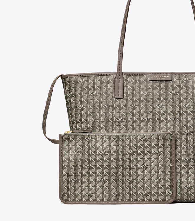 Tory Burch Grey Ever-ready Zip Tote Bags