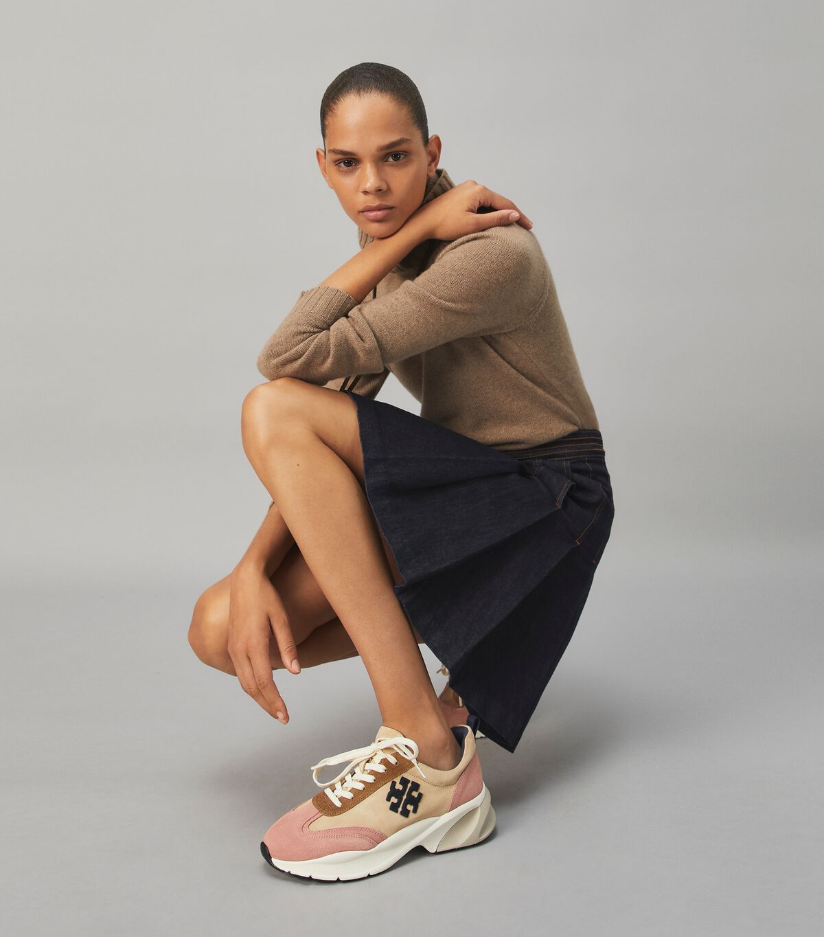 Tory Burch Brown / Blue / Pink Good Luck Sneakers