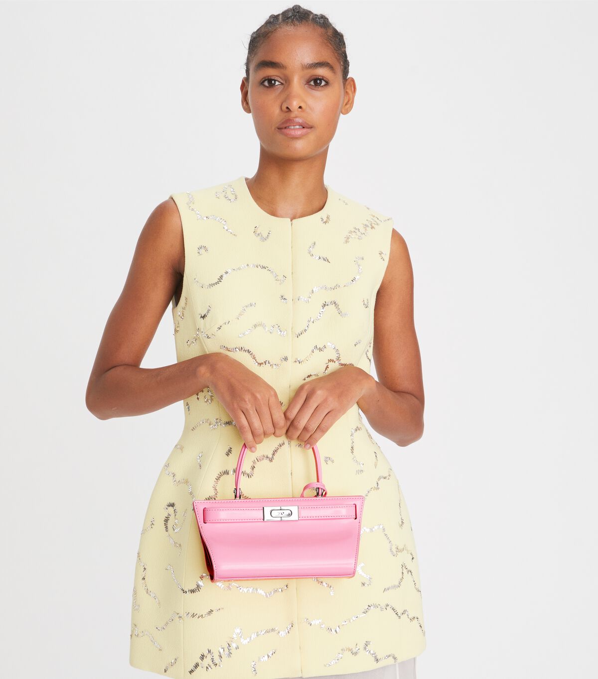 Tory Burch Pink Petite Lee Radziwill High-shine Mini Bag